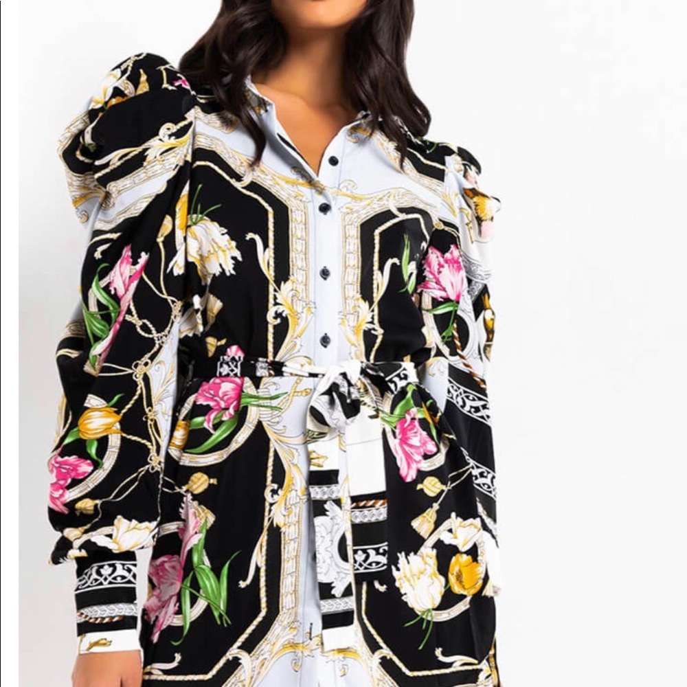 The Embroidered print mini dress